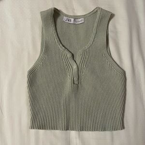 zara mint green tank
